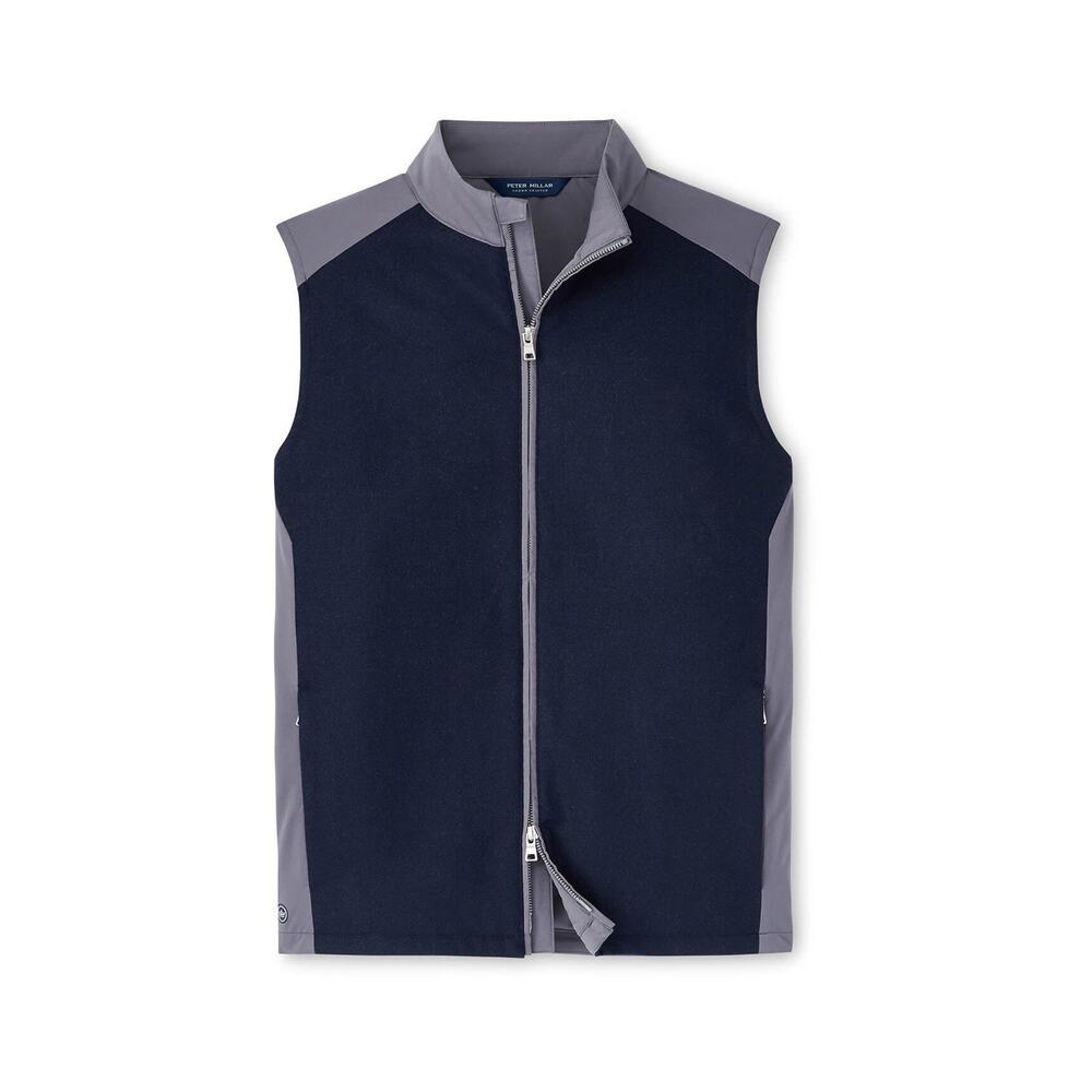 Bnwt Peter Millar M Vest Crown Crafted Cambridge Hybrid Wool Navy Grey $295